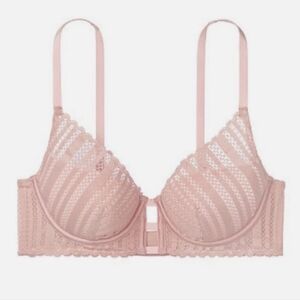 VICTORIA'S SECRET LUXE LINGERIE LACE PLUNGE BRA 34DD NWT